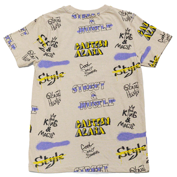 Beige Graffiti Aop Night Suit