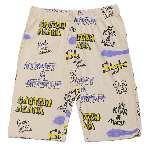 Beige Graffiti Aop Night Suit