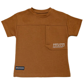 Brown Jacquard Short Sleeve T Shirt Brown