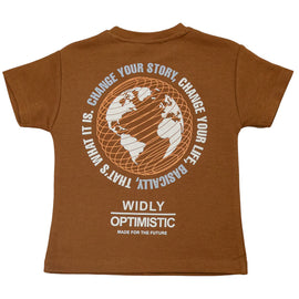 Brown Jacquard Short Sleeve T Shirt Brown - 0