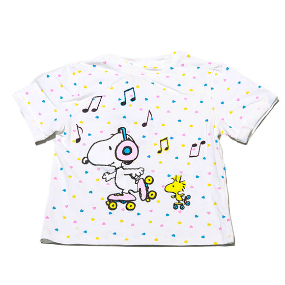 White Snoopy Placement Print TShirt