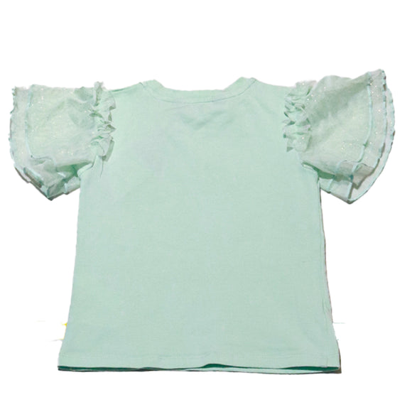 Green Pleated Skirt With Tshirt Set