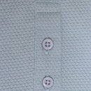 Blue Short Sleeve Jacuard Henley T Shirt Blue-2