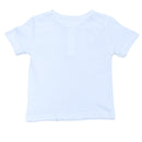 Blue Short Sleeve Jacuard Henley T Shirt Blue-3