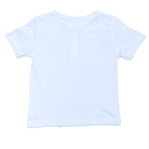 Blue Short Sleeve Jacuard Henley T Shirt Blue