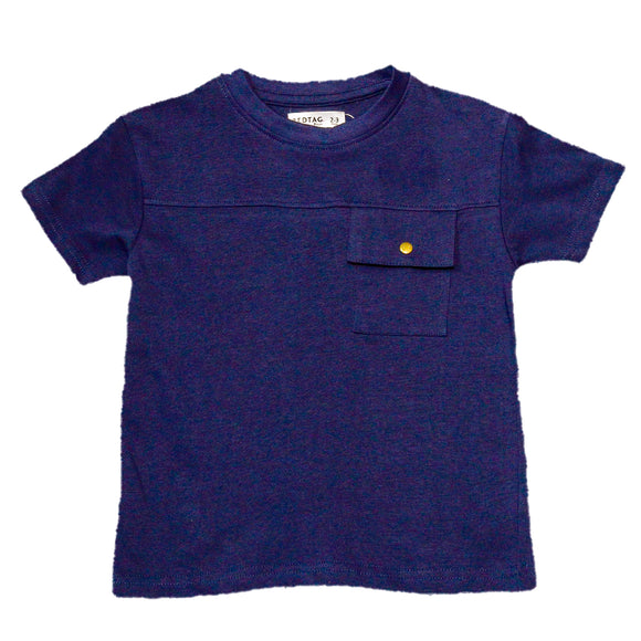 Navy Oversized Flap Pocket T Shirt