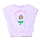 Pink Textured Knit Elasticated Waist Top Pale-1