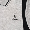 Grey Vertical Paneled Polo Shirt-3