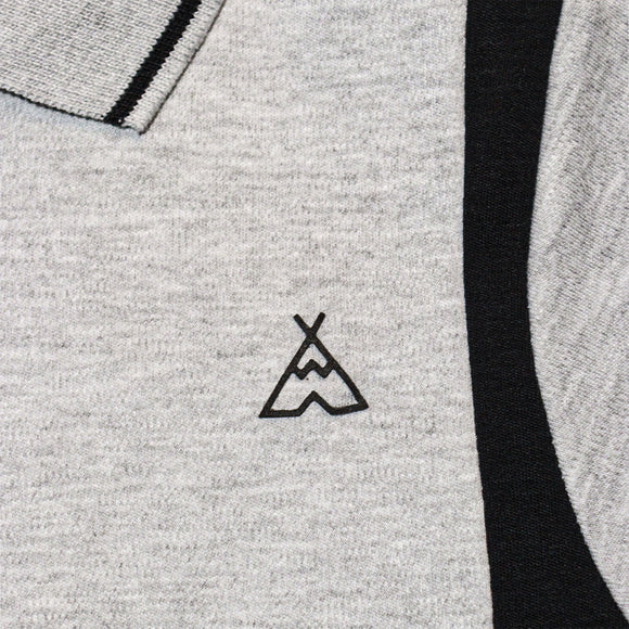 Grey Vertical Paneled Polo Shirt