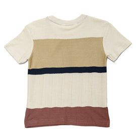 Cream Y D Striped Short Sleeve Jacquard T Shirt Cream - 0