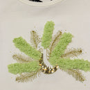 White S S T Shirt With Chiffon Work At Front-2