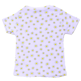 Lilac Aop Rib T Shirt - 0
