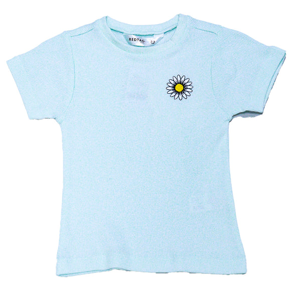 Mint Placement Embroidery Rib T Shirt