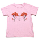 Pink Placement Pritn With Chiffon Work T Shirt-1
