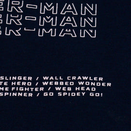 Navy Oversize Contrast Sleeve Spiderman T Shirt - 0