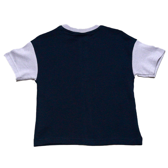 Navy Oversize Contrast Sleeve Spiderman T Shirt