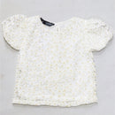 Floral Embroidery With Lirex Blouse And Trouser Set White-2