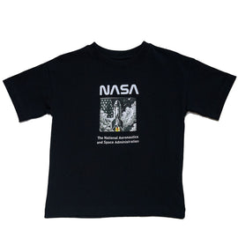 Black Nasa Front And Back Print T Shirt Black