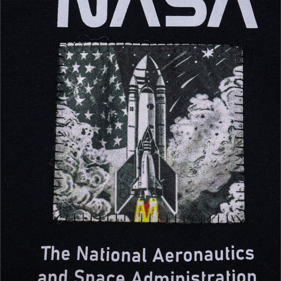 Black Nasa Front And Back Print T Shirt Black