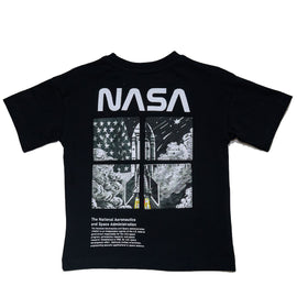 Black Nasa Front And Back Print T Shirt Black - 0
