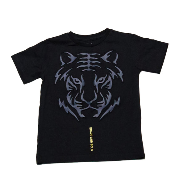 Black Emboosed Short Sleeve T Shirt