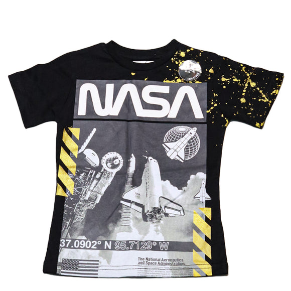 Black Foil Print Short Sleeve Tshirt