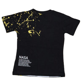 Black Foil Print Short Sleeve Tshirt - 0