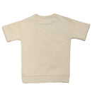Beige Short Sleeve T Shirt With Patch Pocket Beige-2