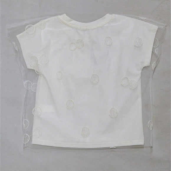 White  Layer Jersey Mesh Top White