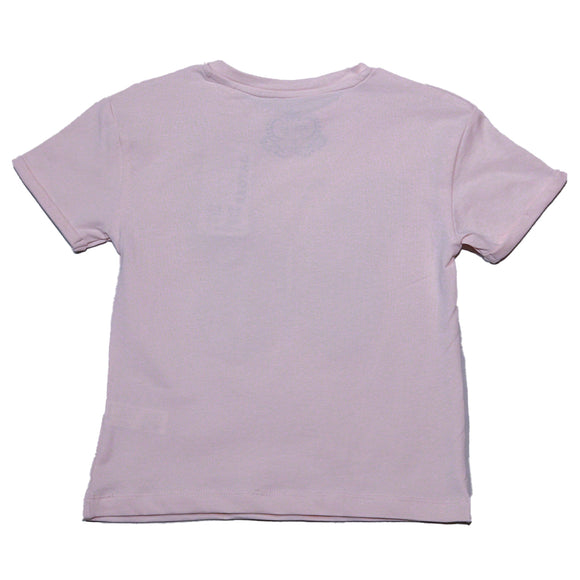 Pink Butterfly Sequins At Chest T Shirt Pale