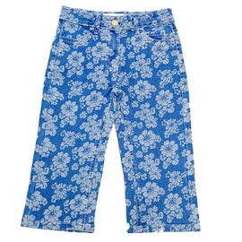 Blue Aop Wide Leg Jean