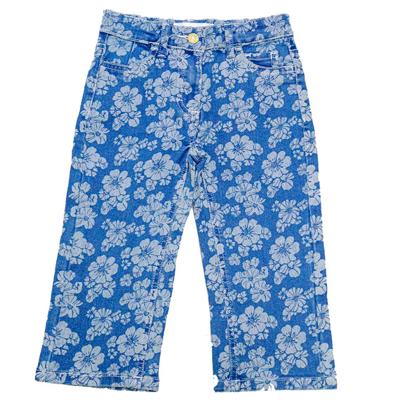 Blue Aop Wide Leg Jean