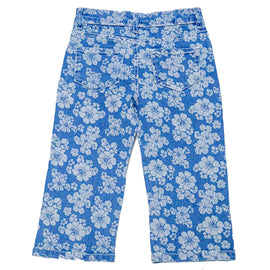 Blue Aop Wide Leg Jean - 0