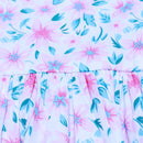 White Floral Aop Satin Frill Dress-2