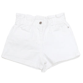 White Paperbag Twill Shorts