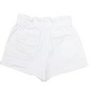White Paperbag Twill Shorts-2