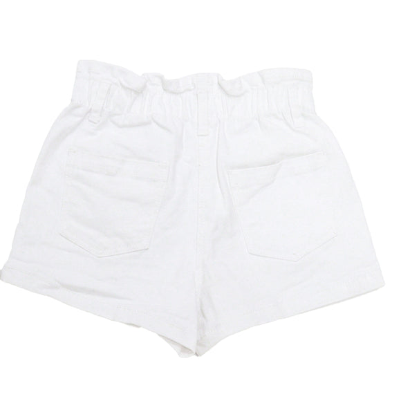 White Paperbag Twill Shorts