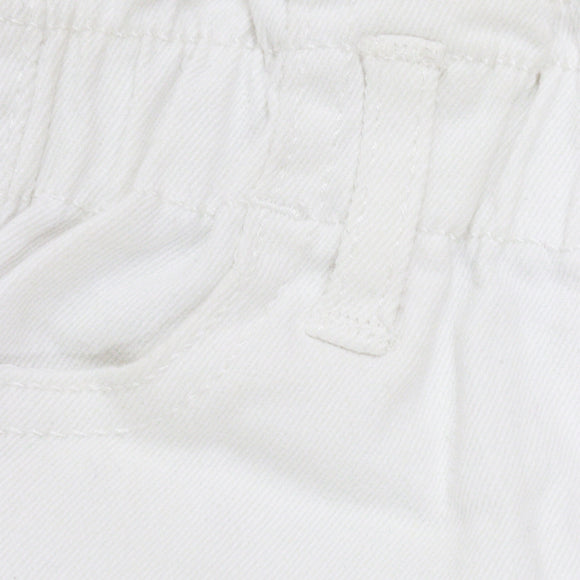 White Paperbag Twill Shorts