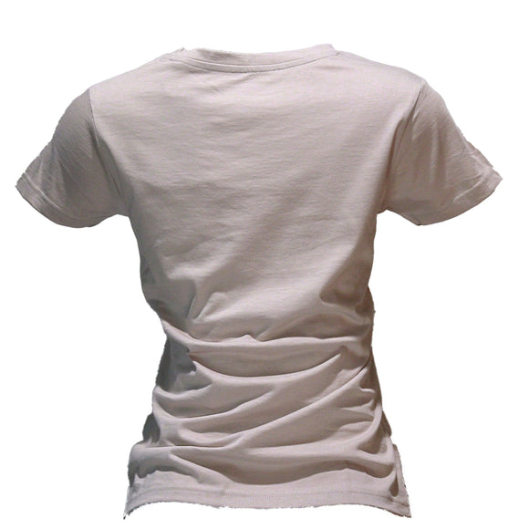 Beige Short Sleeve Crew Neck T
