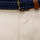 Beige Belted Dobby Shorts-2