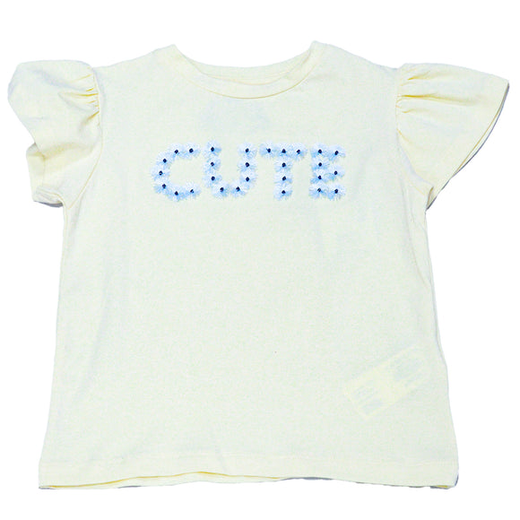 Yellow S S Aop Applique Work At Chest T Shirt