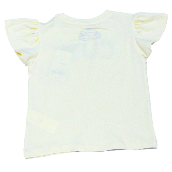 Yellow S S Aop Applique Work At Chest T Shirt