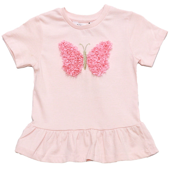 Applique Peplum Jersey Top With Aop Legging Orange