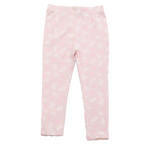 Applique Peplum Jersey Top With Aop Legging Orange