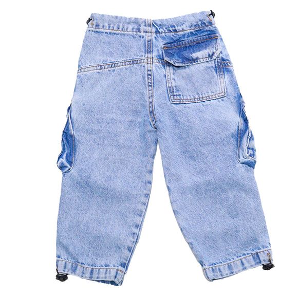 Jogger With Flap Pockets And Elasticed Opening Light Wash