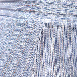 Gold Shimmerfoil Coated Wide Leg Knitted Pants - 0