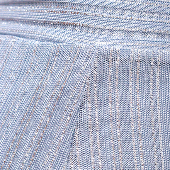 Gold Shimmerfoil Coated Wide Leg Knitted Pants