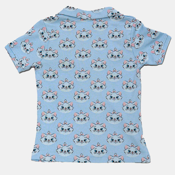 Blue Marie Cat Front Open Aop Pj