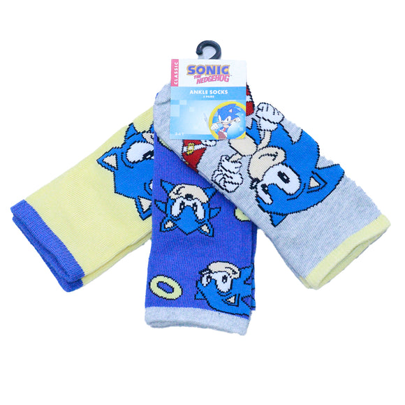 3 Pack Sonic Socks Assorted