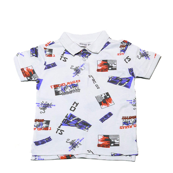 White Regular Collar Polo Shirt